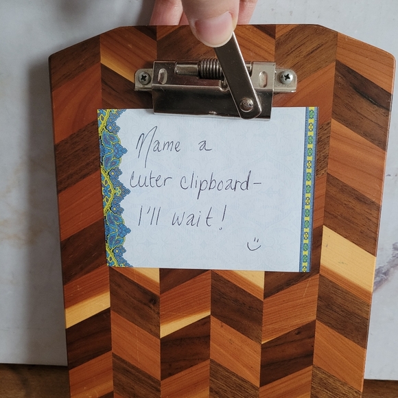 SOLD Checkered Clipboard - Herringbone Design - Approx 6x9 - Picture 12 of 12